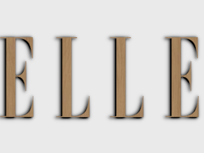 ELLE eyewear brand wood mounted plaque link