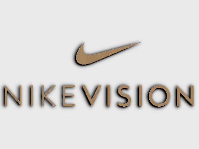 Nike Vision eyewear brand wood mounted plaque link