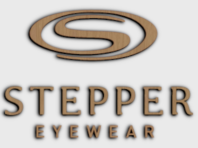 Stepper eyewear brand wood mounted plaque link