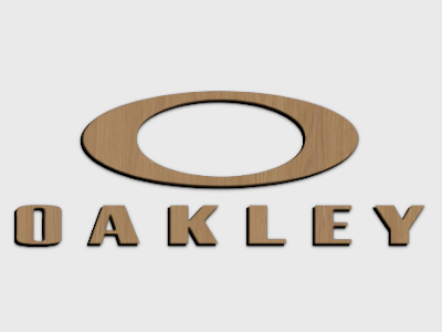 Oakley eyewear brand wood mounted plaque link