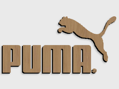 puma eyewear brand wood mounted plaque link